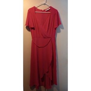 Premier Amour Pink Flowing Dress Size 10 Fling sheer over slip with tie Nice
